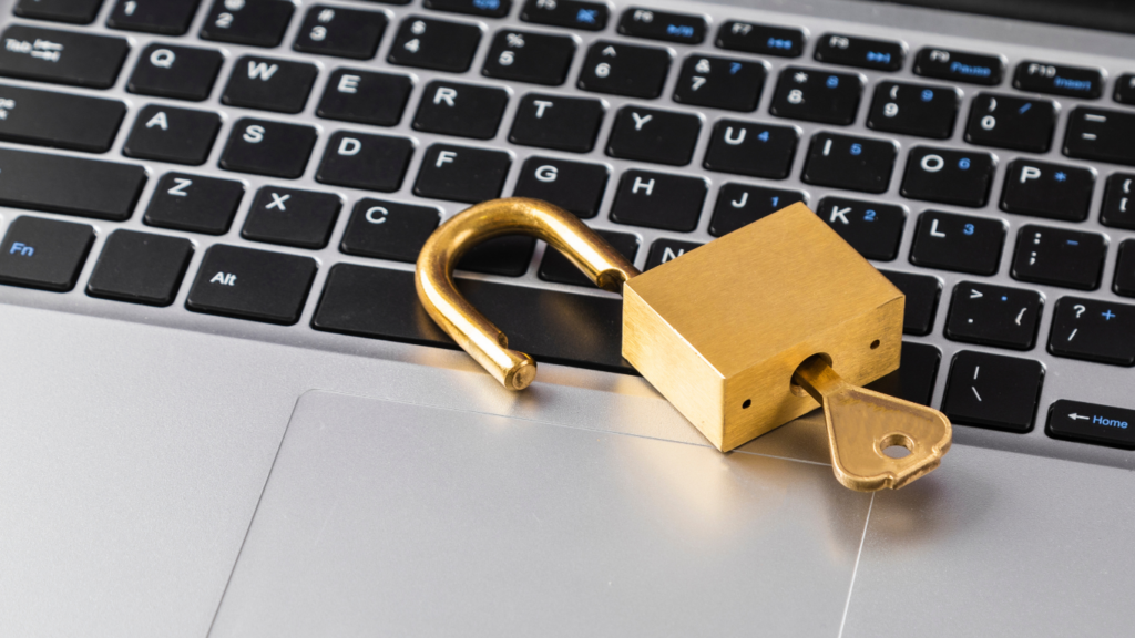 image of a padlock on keyboard