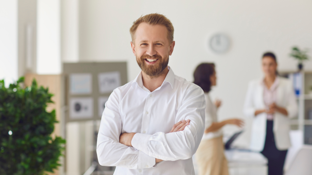 Happy successful businessman portrait