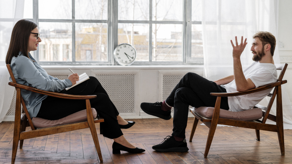 a person sitting on the couch