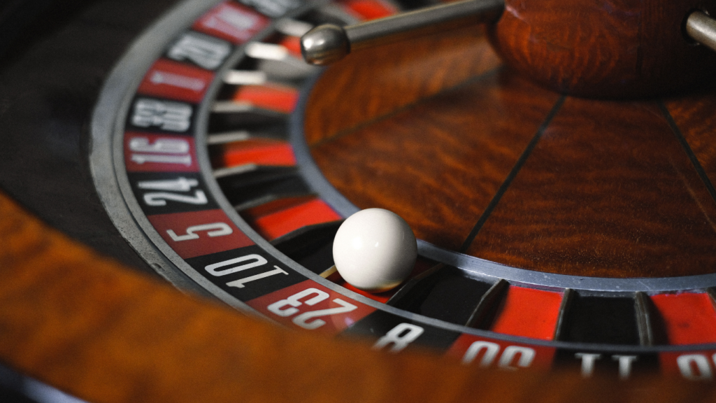 Close up shot of a casino roulette