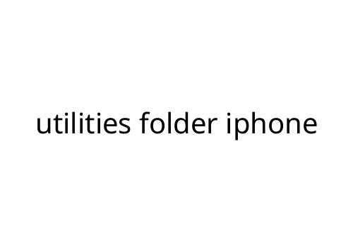 utilities folder iphone